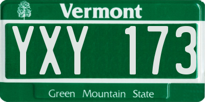 VT license plate YXY173
