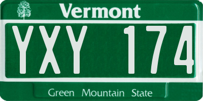 VT license plate YXY174