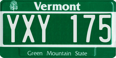 VT license plate YXY175