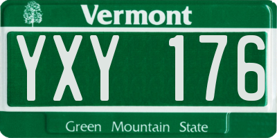 VT license plate YXY176