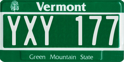 VT license plate YXY177
