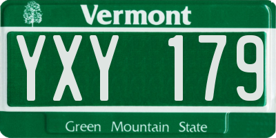 VT license plate YXY179