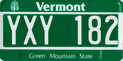 VT license plate YXY182