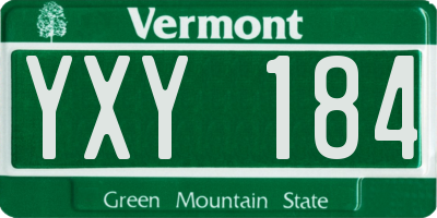 VT license plate YXY184