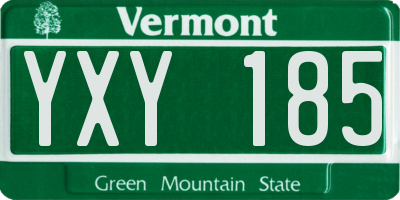 VT license plate YXY185