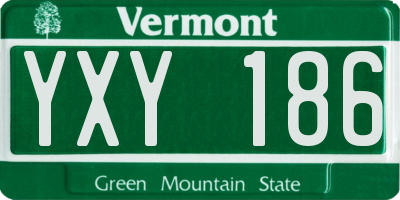 VT license plate YXY186
