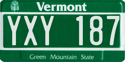 VT license plate YXY187