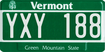 VT license plate YXY188