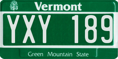 VT license plate YXY189