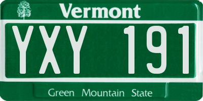 VT license plate YXY191