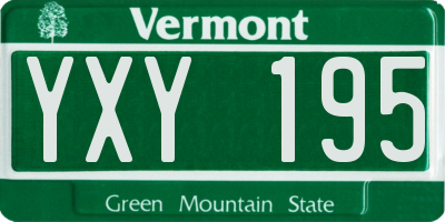 VT license plate YXY195