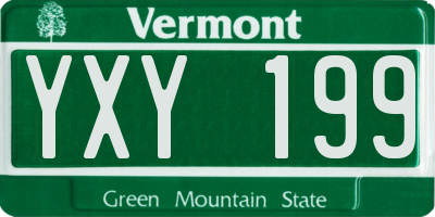 VT license plate YXY199
