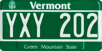 VT license plate YXY202