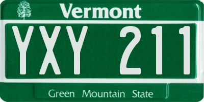 VT license plate YXY211