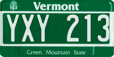 VT license plate YXY213