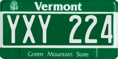 VT license plate YXY224