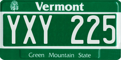VT license plate YXY225