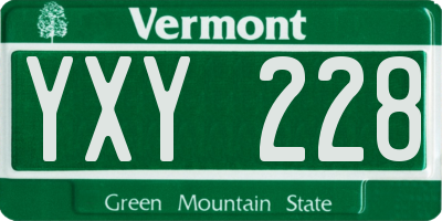 VT license plate YXY228