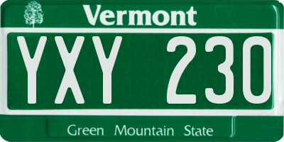 VT license plate YXY230