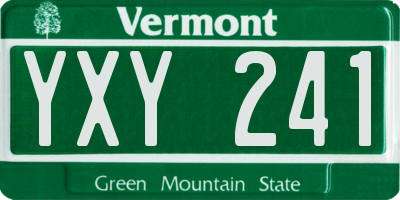 VT license plate YXY241