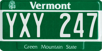VT license plate YXY247