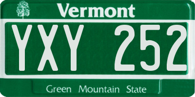 VT license plate YXY252