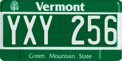 VT license plate YXY256