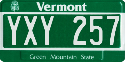 VT license plate YXY257