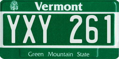 VT license plate YXY261