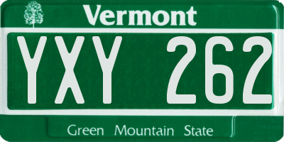 VT license plate YXY262