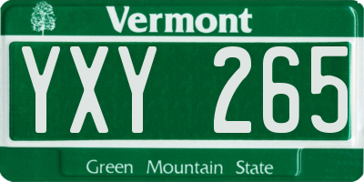 VT license plate YXY265
