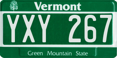 VT license plate YXY267