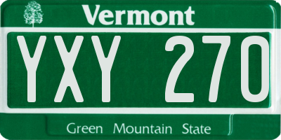 VT license plate YXY270