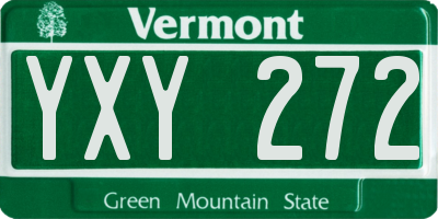 VT license plate YXY272