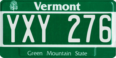 VT license plate YXY276