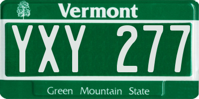VT license plate YXY277