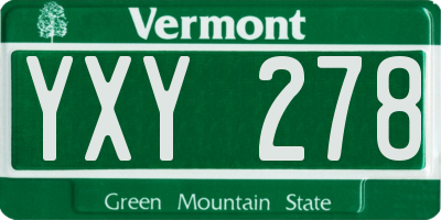 VT license plate YXY278