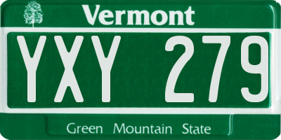 VT license plate YXY279