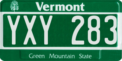 VT license plate YXY283