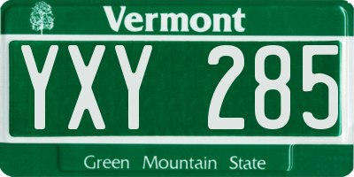 VT license plate YXY285