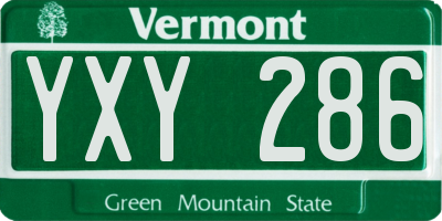 VT license plate YXY286