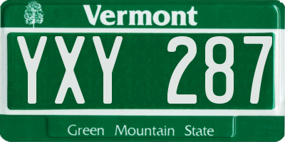 VT license plate YXY287