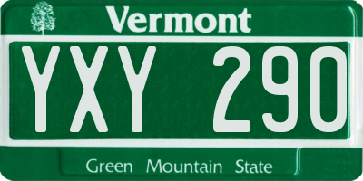 VT license plate YXY290