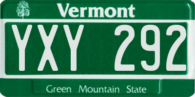 VT license plate YXY292