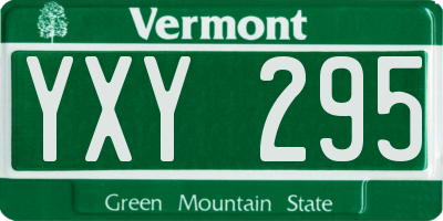 VT license plate YXY295