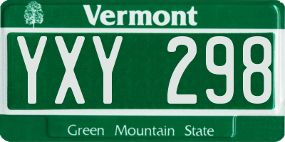 VT license plate YXY298