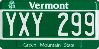 VT license plate YXY299