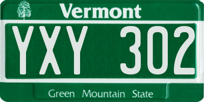 VT license plate YXY302