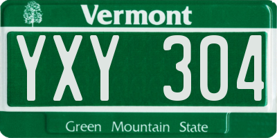 VT license plate YXY304