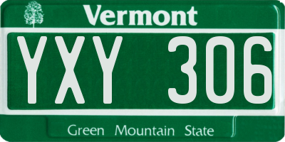 VT license plate YXY306